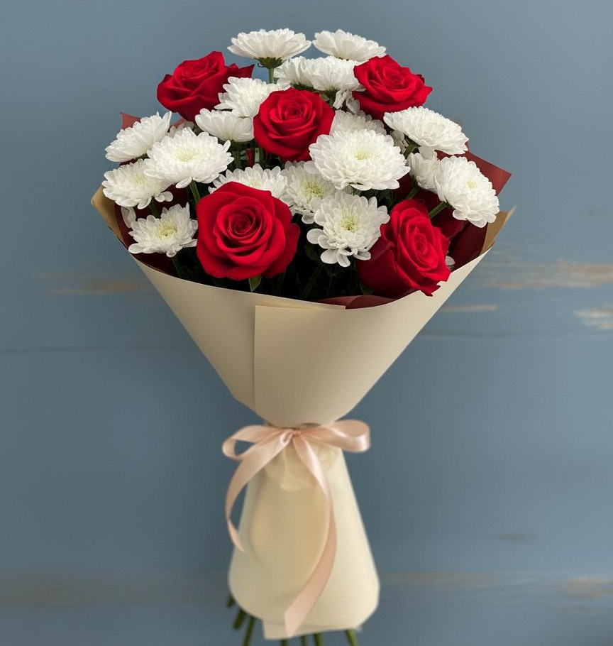 Букет цветов из: Розы и Хризантемы в Излучинске