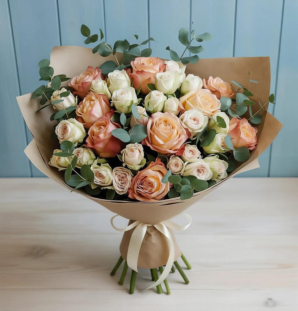 Букет цветов из: Альстромерии и Розы в Излучинске