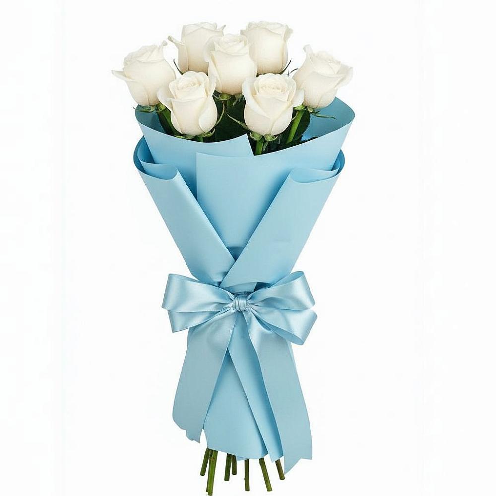 Букет 7 белых роз Проуд в Излучинске