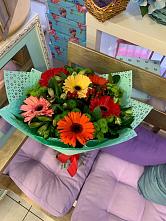 Букет цветов из:  Герберы, Хризантемы и Альстромерии #REPLACE_PRED# Излучинске