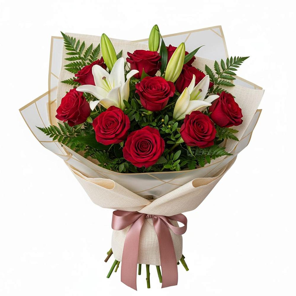 Букет цветов из: Лилии и Розы в Излучинске