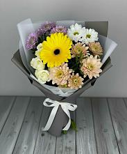 Букет цветов из:  Розы, Герберы и Хризантемы в Излучинске