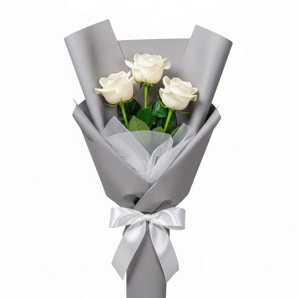 Букет 3 белые розы в Излучинске