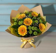 Букет цветов из:  Герберы и Хризантемы в Излучинске