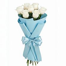 Букет 7 белых роз Проуд в Излучинске