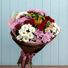 Букет цветов из:  Розы, Хризантемы и Альстромерии в Излучинске