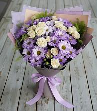 Букет цветов из:  Хризантемы и Розы в Излучинске